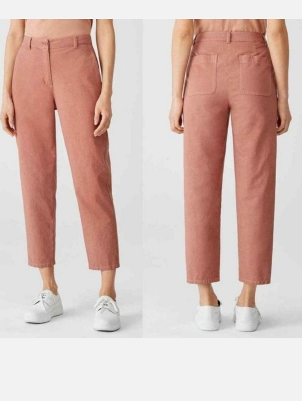 Eileen Fisher Cotton Hemp Cropped Pant, Size 12
